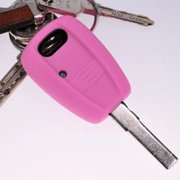 Auto Schlüssel Hülle Silikon Schutz Cover Rosa kompatibel mit FIAT Panda Brava Bravo Punto Stilo 1 Tasten Funk Fernbedienung Auto Schlüssel Hülle Silikon Schutz Cover Rosa kompatibel mit FIAT Panda Brava Bravo Punto Stilo 1 Tasten Funk Fernbedienung