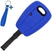 Auto Schlüssel Silikon Schutz Hülle + Schlüsselband Blau kompatibel mit FIAT Panda Brava Bravo Punto Stilo 1 Tasten Funk Fernbedienung Auto Schlüssel Silikon Schutz Hülle + Schlüsselband Blau kompatibel mit FIAT Panda Brava Bravo Punto Stilo 1 Tasten Funk Fernbedienung
