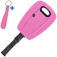 Auto Schlüssel Silikon Schutz Hülle + Schlüsselband Rosa kompatibel mit FIAT Panda Brava Bravo Punto Stilo 1 Tasten Funk Fernbedienung Auto Schlüssel Silikon Schutz Hülle + Schlüsselband Rosa kompatibel mit FIAT Panda Brava Bravo Punto Stilo 1 Tasten Funk Fernbedienung