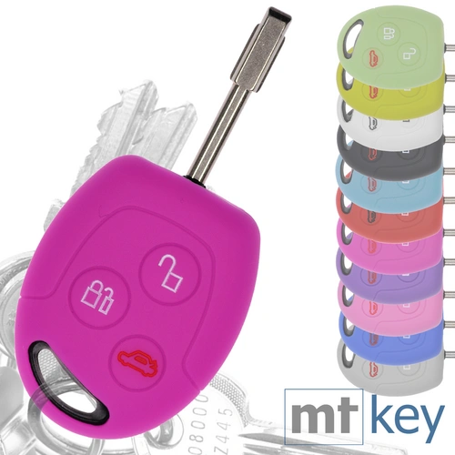 Auto Schlüssel Hülle Silikon Schutz Cover Pink kompatibel mit Ford Transit Mondeo Focus II Fiesta VI Fusion Galaxy S-MAX 3 Tasten Funk Fernbedienung Auto Schlüssel Hülle Silikon Schutz Cover Pink kompatibel mit Ford Transit Mondeo Focus II Fiesta VI Fusion Galaxy S-MAX 3 Tasten Funk Fernbedienung