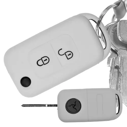 Auto Schlüssel Hülle Silikon Schutz Cover Weiß kompatibel mit Mercedes Benz SLK A-Klasse R170 W168 2 Tasten Klappschlüssel Auto Schlüssel Hülle Silikon Schutz Cover Weiß kompatibel mit Mercedes Benz SLK A-Klasse R170 W168 2 Tasten Klappschlüssel