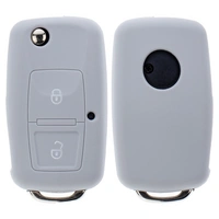 Auto Schlüssel Hülle Silikon Schutz Cover Grau kompatibel mit VW Golf Polo Fox EOS Jetta SEAT Skoda bis 2009 2 Tasten Klappschlüssel Auto Schlüssel Hülle Silikon Schutz Cover Grau kompatibel mit VW Golf Polo Fox EOS Jetta SEAT Skoda bis 2009 2 Tasten Klappschlüssel