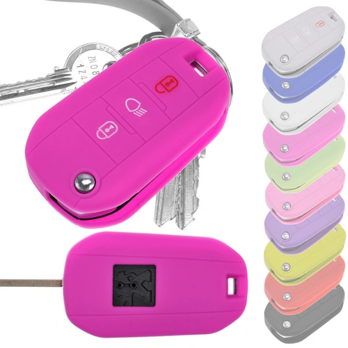 Auto Schlüssel Hülle Silikon Schutz Cover Pink kompatibel mit Peugeot 208 301 308 508 5008 2008 Expert Citroen C3 C4 Spacetourer Traveller 3 Tasten Auto Schlüssel Hülle Silikon Schutz Cover Pink kompatibel mit Peugeot 208 301 308 508 5008 2008 Expert Citroen C3 C4 Spacetourer Traveller 3 Tasten