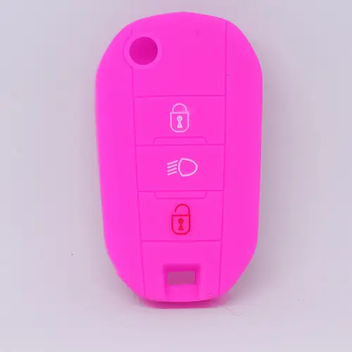 Auto Schlüssel Hülle Silikon Schutz Cover Pink kompatibel mit Peugeot 208 301 308 508 5008 2008 Expert Citroen C3 C4 Spacetourer Traveller 3 Tasten Auto Schlüssel Hülle Silikon Schutz Cover Pink kompatibel mit Peugeot 208 301 308 508 5008 2008 Expert Citroen C3 C4 Spacetourer Traveller 3 Tasten