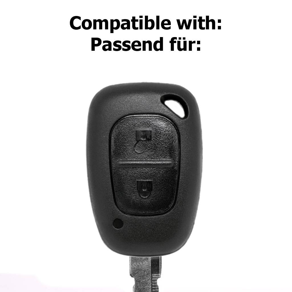 Auto Schlüssel Hülle Silikon Schutz Cover Blau kompatibel mit Renault Kangoo Trafic Master Primastar OPEL Movano Vivaro Nissan Interstar 2 Tasten Fu