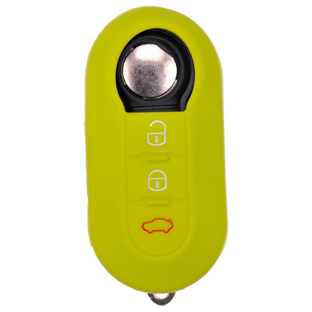 Auto Schlüssel Hülle Silikon Schutz Cover Apfelgrün kompatibel mit FIAT Ducato 500 Punto Peugeot Boxer Citroen Jumper Qubo Doblo Bravo 500C 500L OP