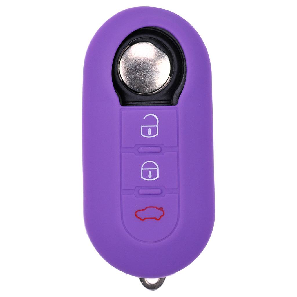 Auto Schlüssel Hülle Schlüsselhülle Silikon Schutz Cover Lila kompatibel mit FIAT Ducato 500 Punto Peugeot Boxer Citroen Jumper Qubo Doblo Bravo