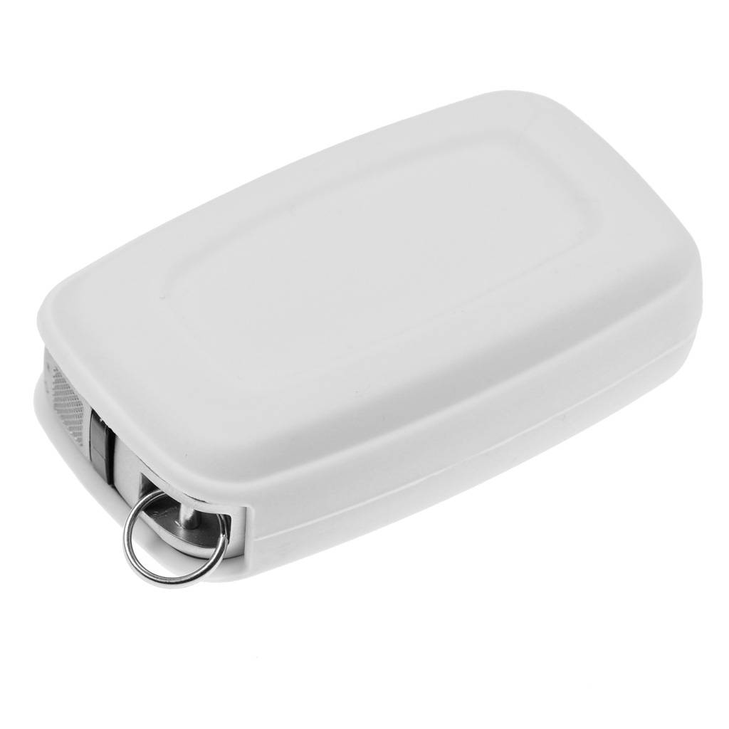 Auto Schlüssel Hülle Silikon Schutz Cover Weiß kompatibel mit Land Rover Range Rover LR4 5 Tasten KEYLESS SMARTKEY