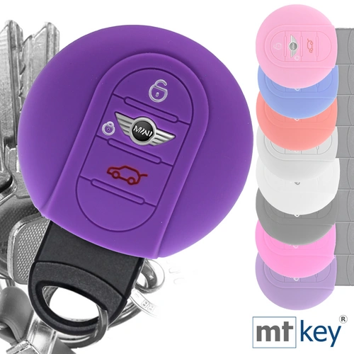 Auto Schlüssel Hülle Silikon Schutz Cover Lila kompatibel mit Mini F56 F54 F55 F57 F60 Clubman Countryman 3 Tasten KEYLESS SMARTKEY Auto Schlüssel Hülle Silikon Schutz Cover Lila kompatibel mit Mini F56 F54 F55 F57 F60 Clubman Countryman 3 Tasten KEYLESS SMARTKEY