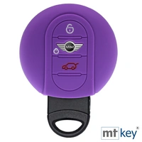 Auto Schlüssel Hülle Silikon Schutz Cover Lila kompatibel mit Mini F56 F54 F55 F57 F60 Clubman Countryman 3 Tasten KEYLESS SMARTKEY Auto Schlüssel Hülle Silikon Schutz Cover Lila kompatibel mit Mini F56 F54 F55 F57 F60 Clubman Countryman 3 Tasten KEYLESS SMARTKEY