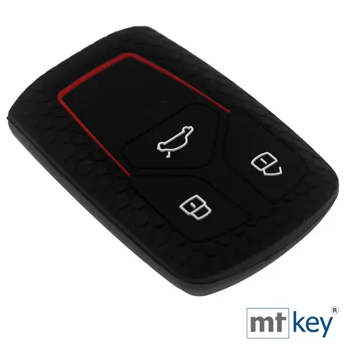 Auto Schlüssel Hülle Silikon Schutz Cover im Wabe Design Schwarz kompatibel mit Audi A4 A5 A6 A7 TT Q2 Q5 Q7 A8 Q8 3 Tasten KEYLESS SMARTKEY Auto Schlüssel Hülle Silikon Schutz Cover im Wabe Design Schwarz kompatibel mit Audi A4 A5 A6 A7 TT Q2 Q5 Q7 A8 Q8 3 Tasten KEYLESS SMARTKEY