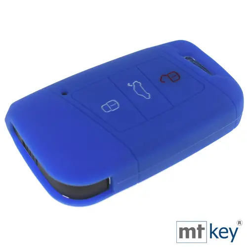Auto Schlüssel Silikon Schutz Hülle + Schlüsselband Blau Kompatibel mit VW Passat B8 Arteon Skoda Kodiaq 3 Tasten KEYLESS SMARTKEY Auto Schlüssel Silikon Schutz Hülle + Schlüsselband Blau Kompatibel mit VW Passat B8 Arteon Skoda Kodiaq 3 Tasten KEYLESS SMARTKEY