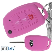 Auto Schlüssel Hülle Silikon Schutz Cover Rosa kompatibel mit Hyundai i10 i20 ix25 ix35 i40 Accent Tucson 3 Tasten Klappschlüssel Auto Schlüssel Hülle Silikon Schutz Cover Rosa kompatibel mit Hyundai i10 i20 ix25 ix35 i40 Accent Tucson 3 Tasten Klappschlüssel