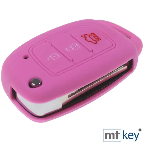 Auto Schlüssel Hülle Silikon Schutz Cover Rosa kompatibel mit Hyundai i10 i20 ix25 ix35 i40 Accent Tucson 3 Tasten Klappschlüssel Auto Schlüssel Hülle Silikon Schutz Cover Rosa kompatibel mit Hyundai i10 i20 ix25 ix35 i40 Accent Tucson 3 Tasten Klappschlüssel