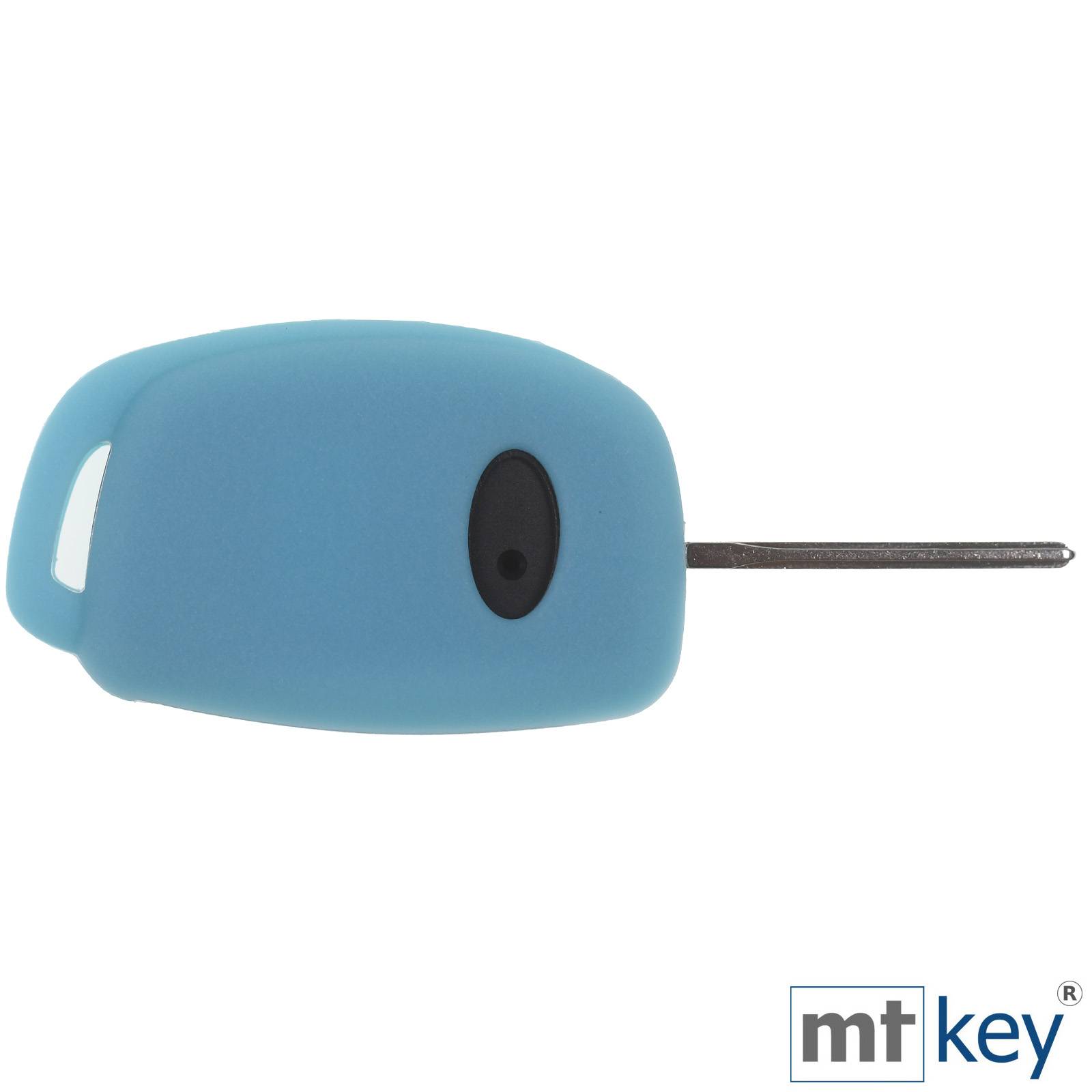 Auto Schlüssel Silikon Schutz Hülle + Schlüsselband Fluoreszierend Blau Kompatibel mit Hyundai i10 i20 ix25 ix35 i40 Accent Tucson 3 Tasten Klappsc