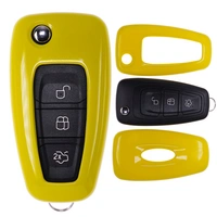 Auto Schlüssel Kunststoff Hülle ABS Plastik Schutz Cover Gelb kompatibel mit Ford Mondeo S-Max Focus Fiesta Transit Klappschlüssel Auto Schlüssel Kunststoff Hülle ABS Plastik Schutz Cover Gelb kompatibel mit Ford Mondeo S-Max Focus Fiesta Transit Klappschlüssel