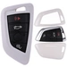 Auto Schlüssel Kunststoff Hülle ABS Plastik Schutz Cover Weiß kompatibel mit BMW X5 F15 X6 F16 2er F45 F46 X1 F48 KEYLESS SMARTKEY Auto Schlüssel Kunststoff Hülle ABS Plastik Schutz Cover Weiß kompatibel mit BMW X5 F15 X6 F16 2er F45 F46 X1 F48 KEYLESS SMARTKEY