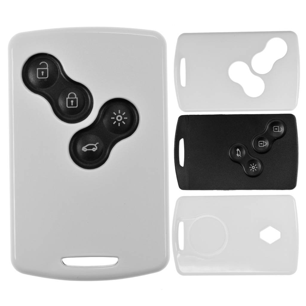 Auto Schlüssel Kunststoff Hülle ABS Plastik Schutz Cover Weiß kompatibel mit Renault Koleos Captur Grand Scenic Megane Laguna Zoe KEYLESS SMARTKEY