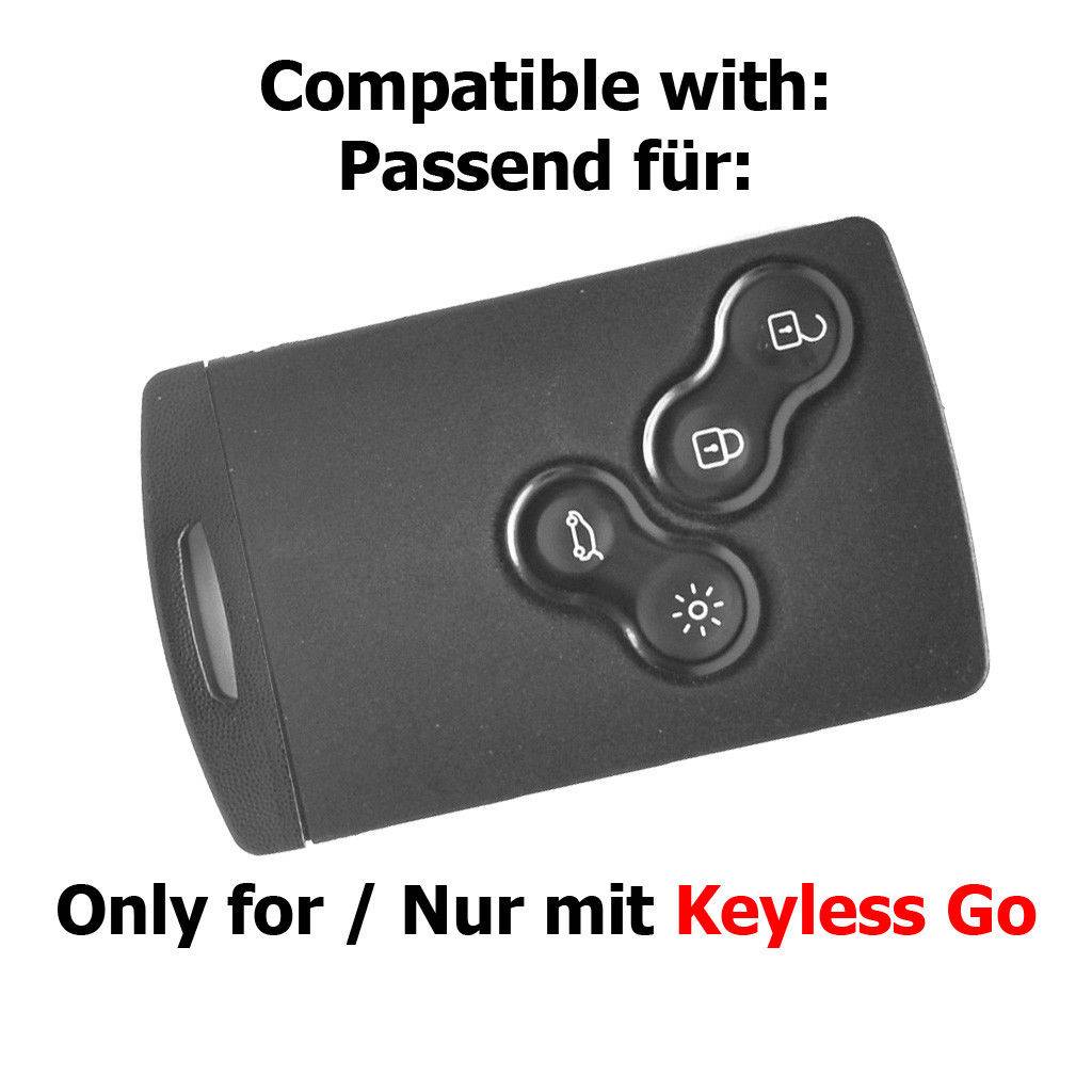 Auto Schlüssel Kunststoff Hülle ABS Plastik Schutz Cover Weiß kompatibel mit Renault Koleos Captur Grand Scenic Megane Laguna Zoe KEYLESS SMARTKEY