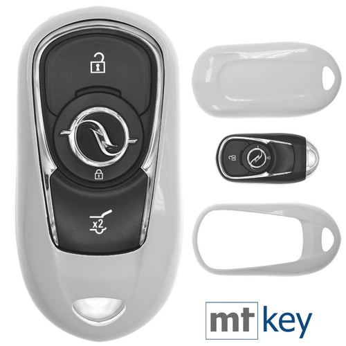 Auto Schlüssel Kunststoff Hülle ABS Plastik Schutz Cover Weiß kompatibel mit Opel Astra K Corsa E Zafira Insignia B KEYLESS SMARTKEY Auto Schlüssel Kunststoff Hülle ABS Plastik Schutz Cover Weiß kompatibel mit Opel Astra K Corsa E Zafira Insignia B KEYLESS SMARTKEY