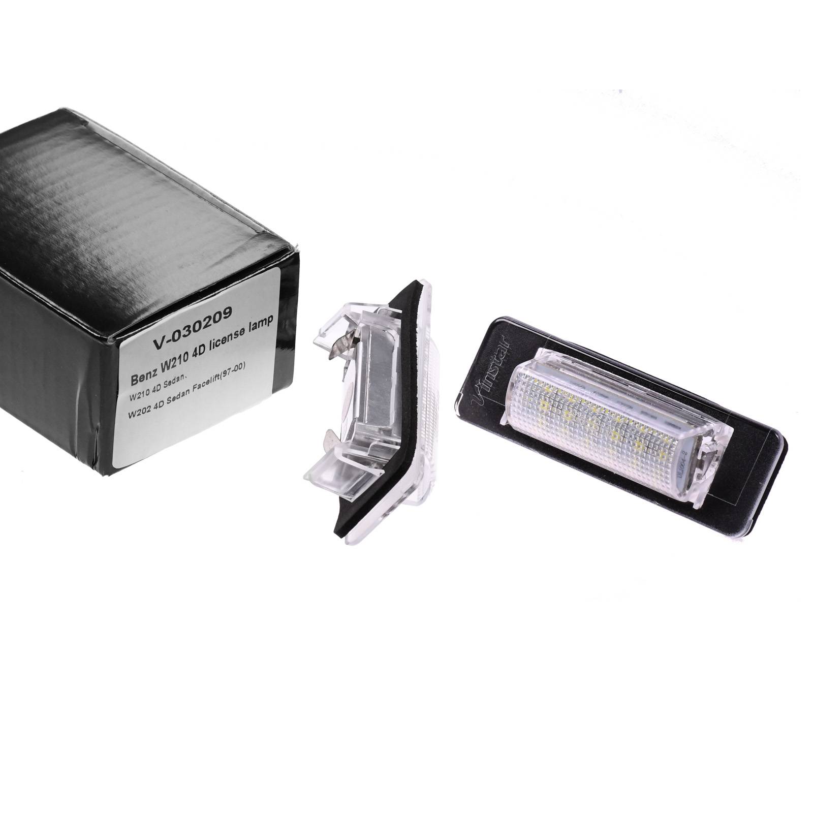 Vinstar LED Kennzeichenbeleuchtung E-geprüft CAN-Bus 18 LEDs je Modul 6000 Kelvin kompatibel mit W202 06.1997-2001, W210 1995-2002