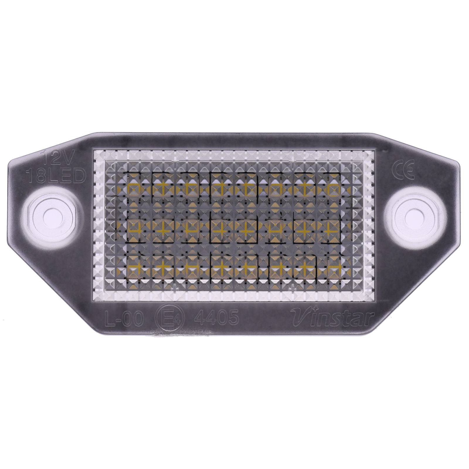 Vinstar LED Kennzeichenbeleuchtung E-geprüft CAN-Bus 18 LEDs je Modul 6000 Kelvin kompatibel mit Ford Mondeo III (MK3) 2000-2007