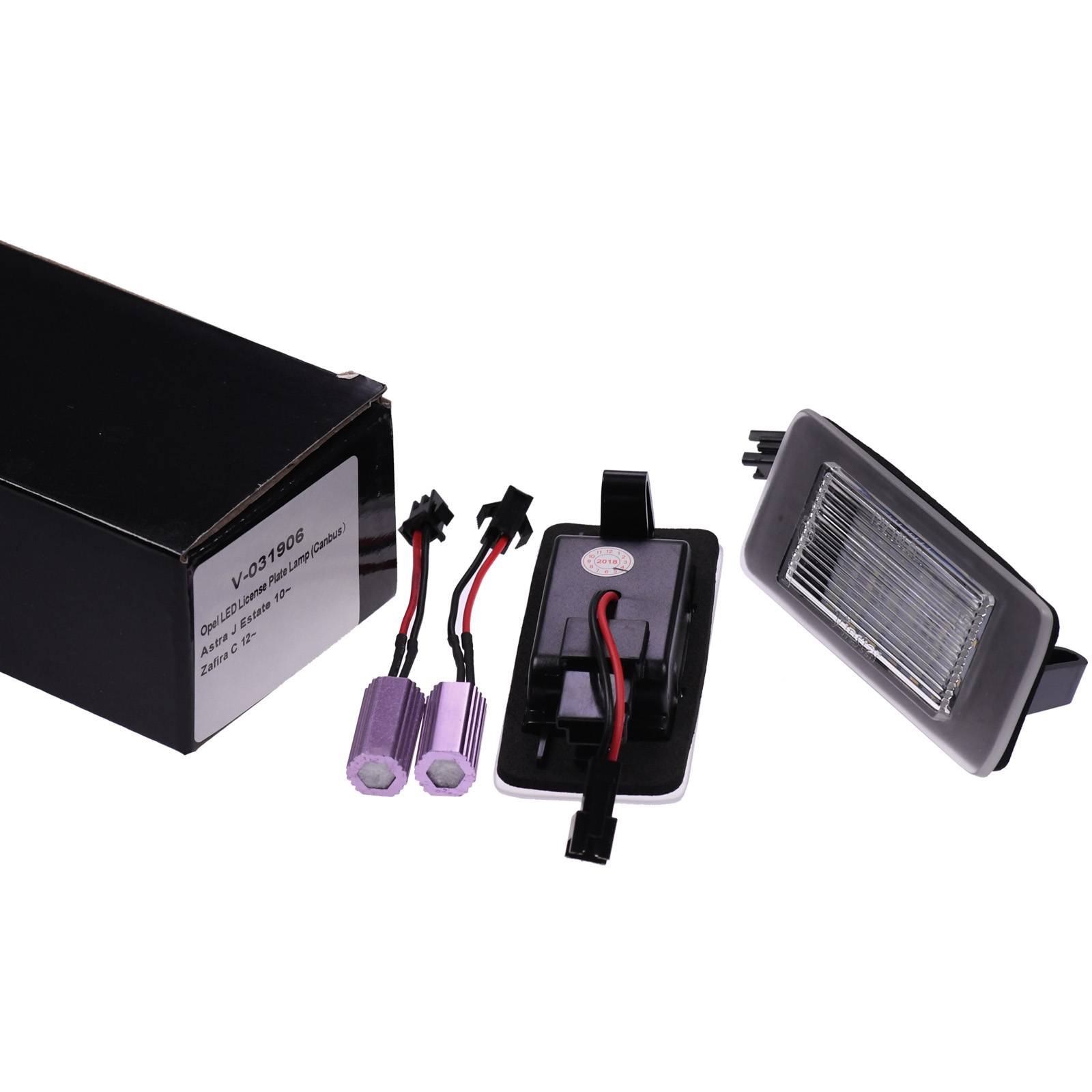 Vinstar LED Kennzeichenbeleuchtung E-geprüft CAN-Bus 18 LEDs je Modul 6000 Kelvin Kompatibel mit OPEL Zafira C ab 2012, Astra J Sportstourer/Kombi