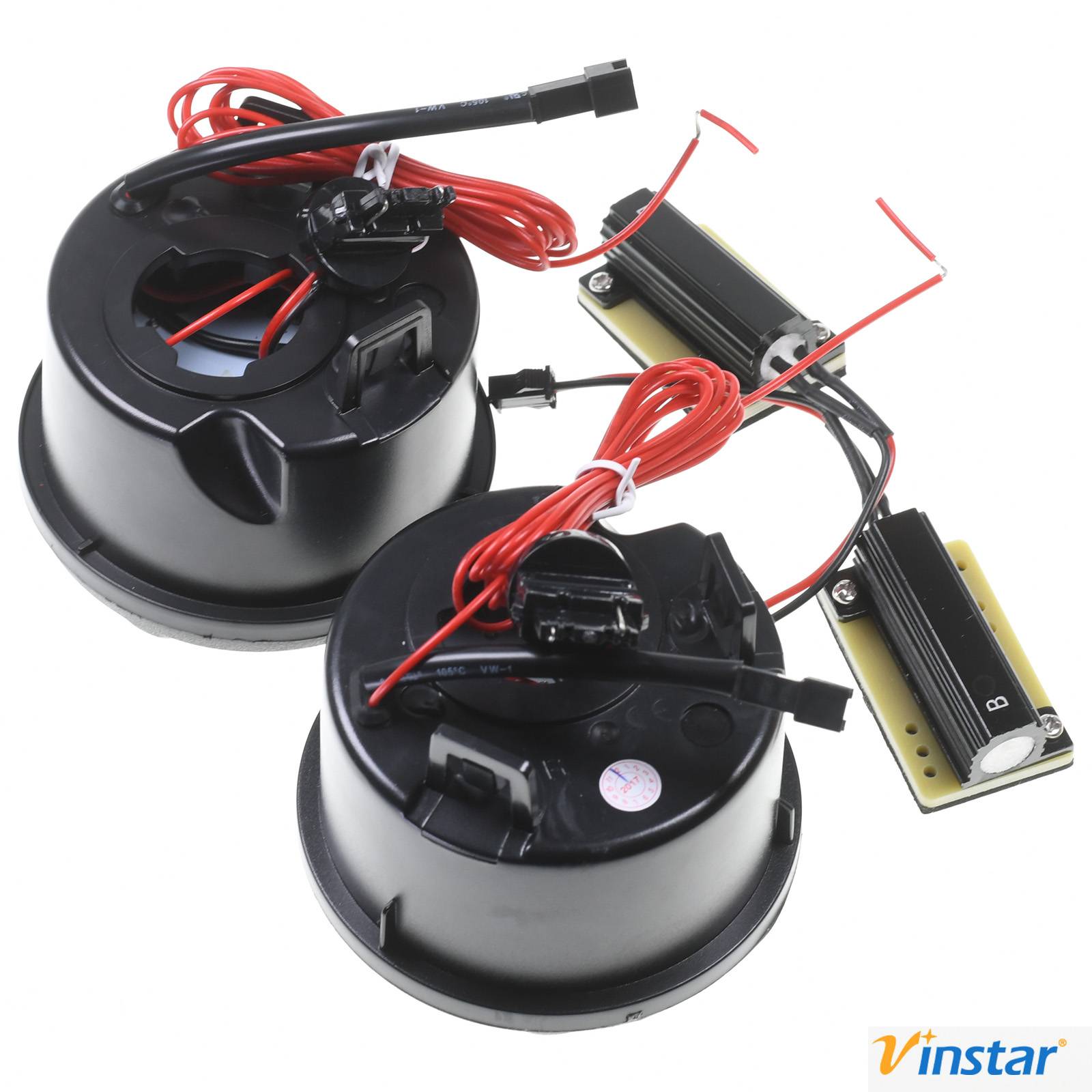 2x Vinstar Smoke getönte LED Front Blinker Standlicht kompatibel mit Wrangler JK 2007-2015