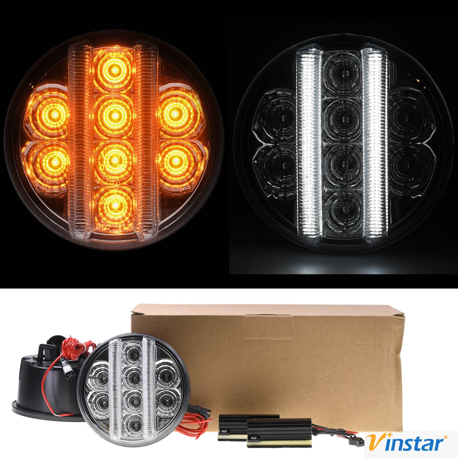 2x Vinstar LED Front Blinker Standlicht kompatibel mit Jeep Wrangler JK 2007-2015