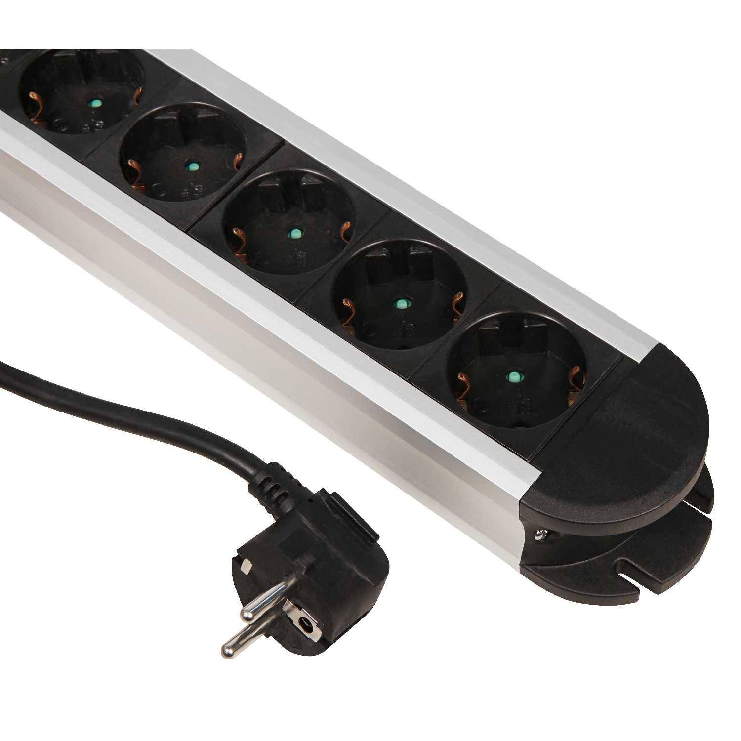 McPower SL-08 Steckdosenleiste, 8-fach, Überspannungsschutz, 1,4m Zuleitung