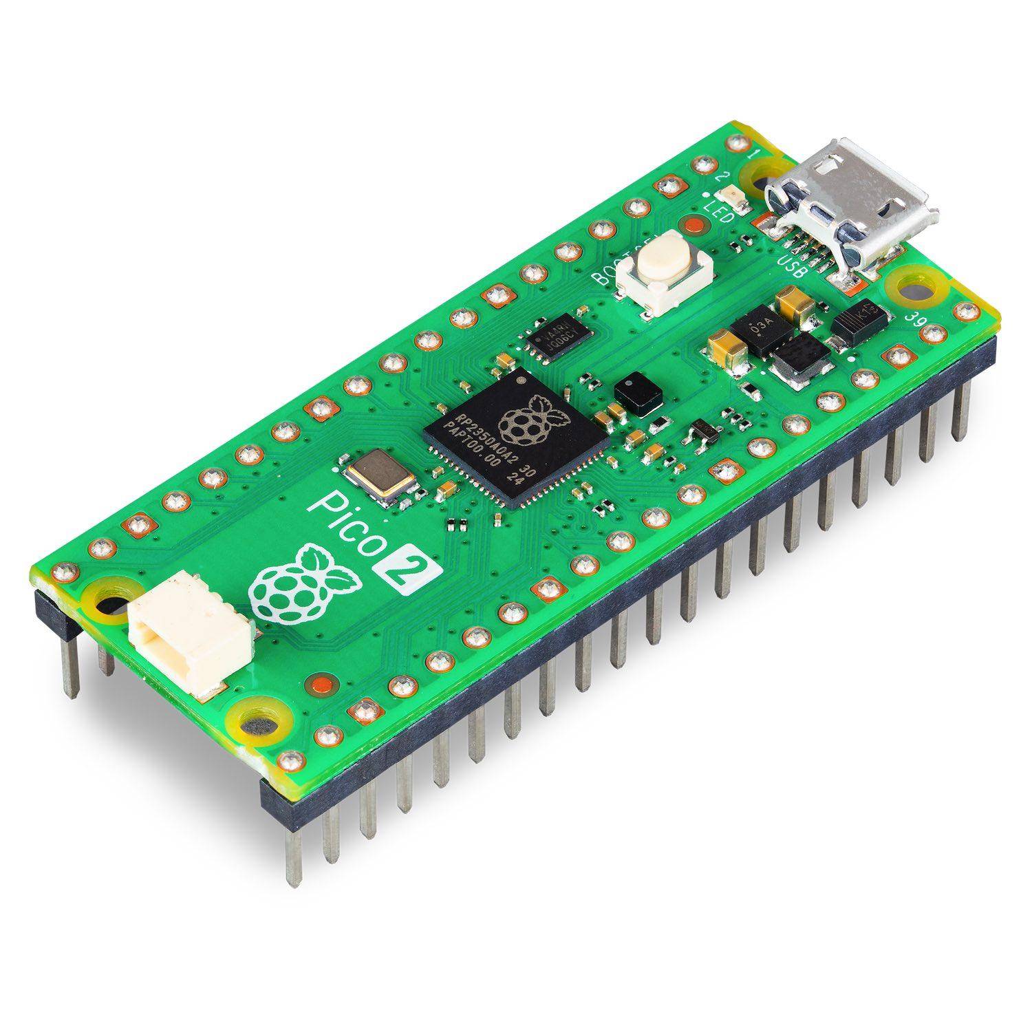 Raspberry Pi Pico 2, RP2350 Mikrocontroller-Board, mit Headern