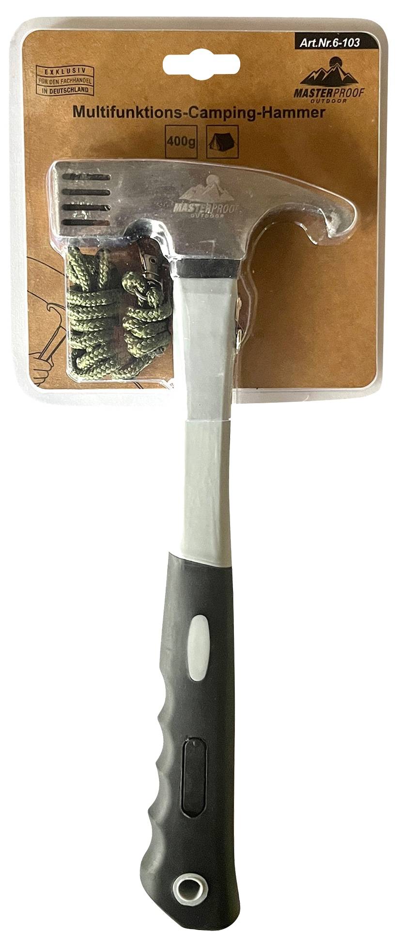 MASTERPROOF Multifunktions-Camping-Hammer, 400 g