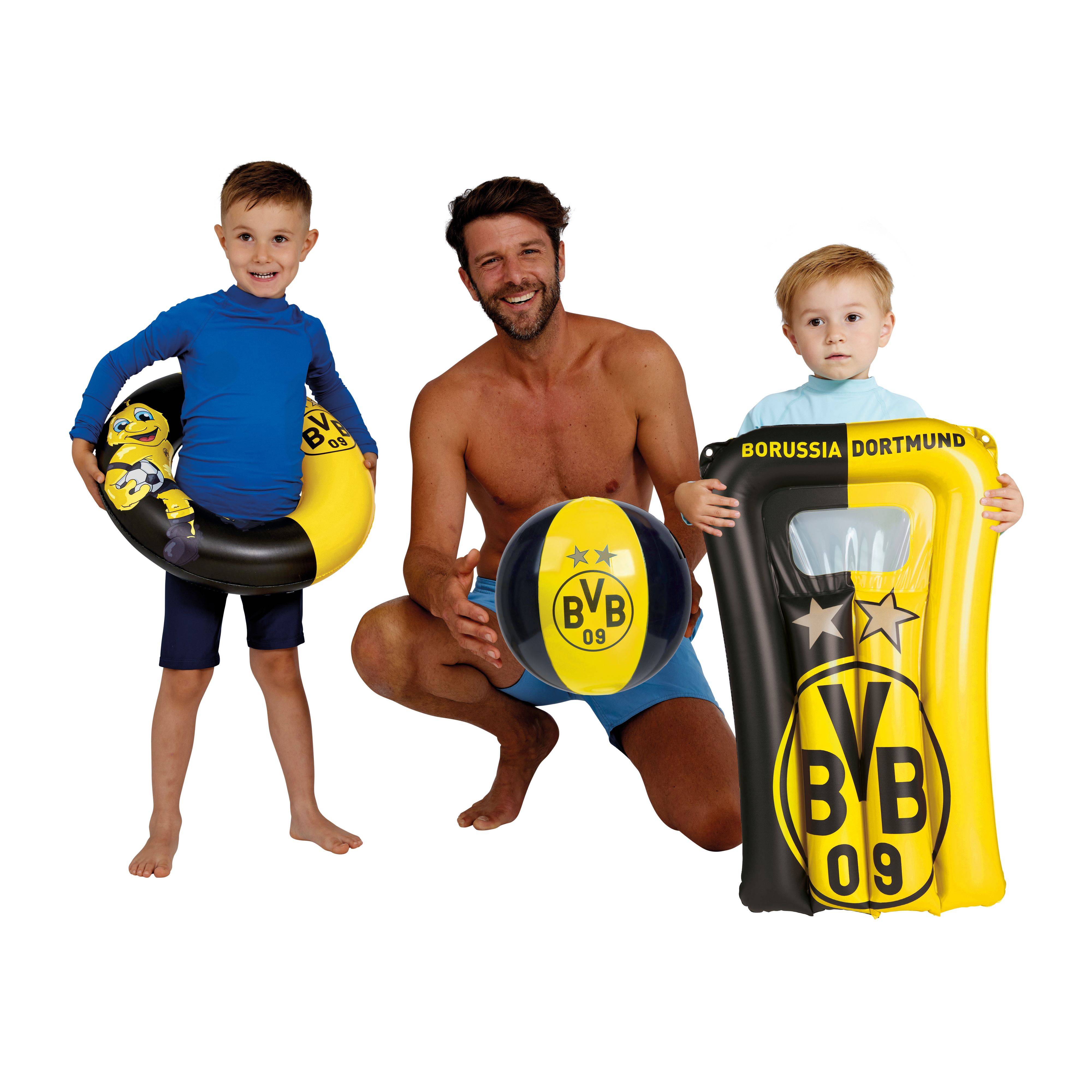 Happy People 16115 - 3er Strandset - BVB Borussia Dortmund Wasserball, Schwimmring & Luftmatratze