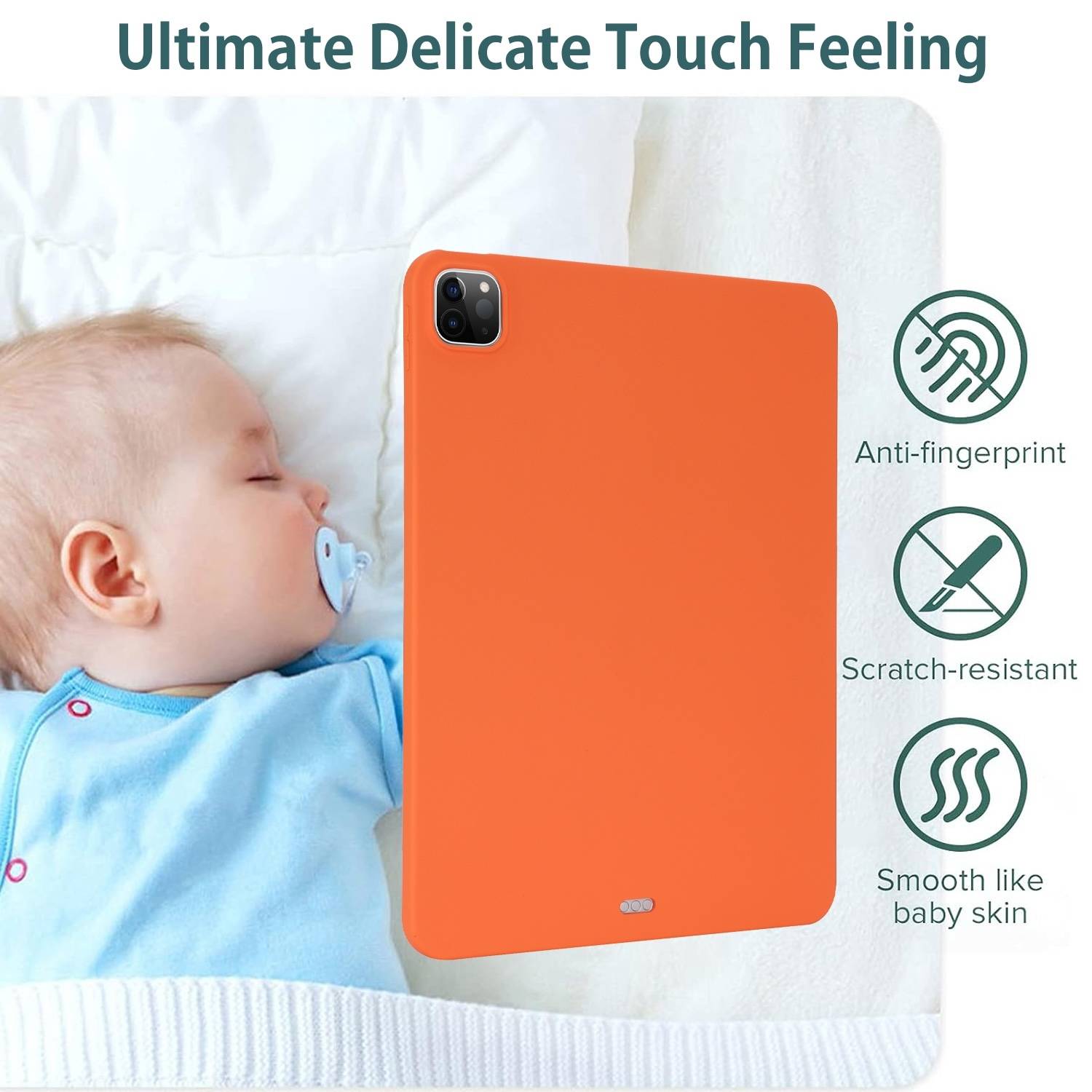 Für Apple iPad Air 11 Zoll 2025 / 2024 TPU Silikon Hülle Tablet Case Ultra dünn Cover Orange