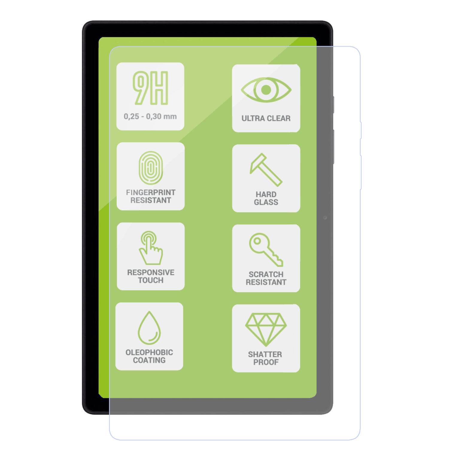 Für Lenovo Tab M10 4. Gen / Tab 10.1 2025 1x 0,2mm H9 Tablet LCD Display Schutz Hart Glas Folie dünn