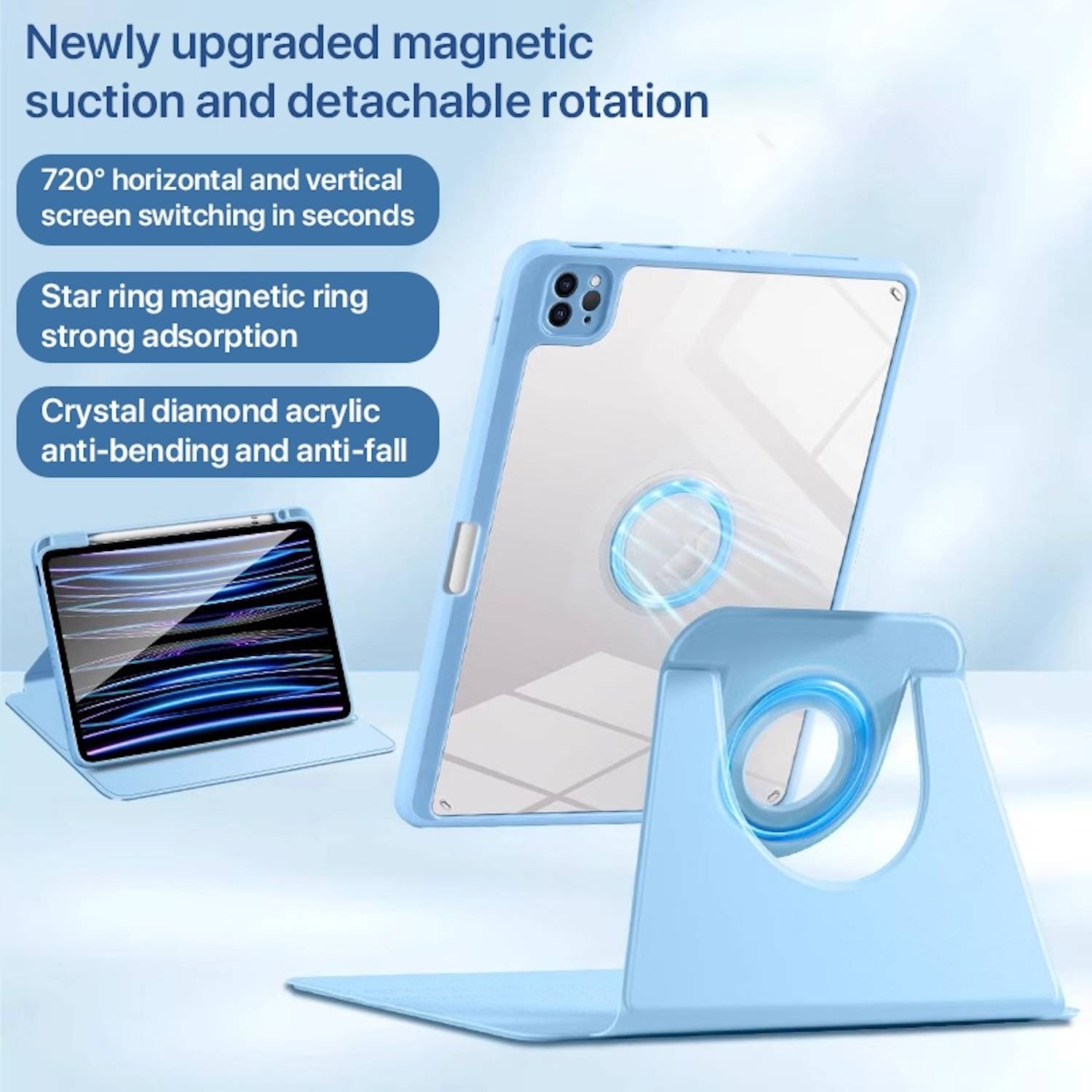 Tablethülle Magnetisch Kunstleder für Apple iPad Air 13 2026 / 2025 Smartcover
