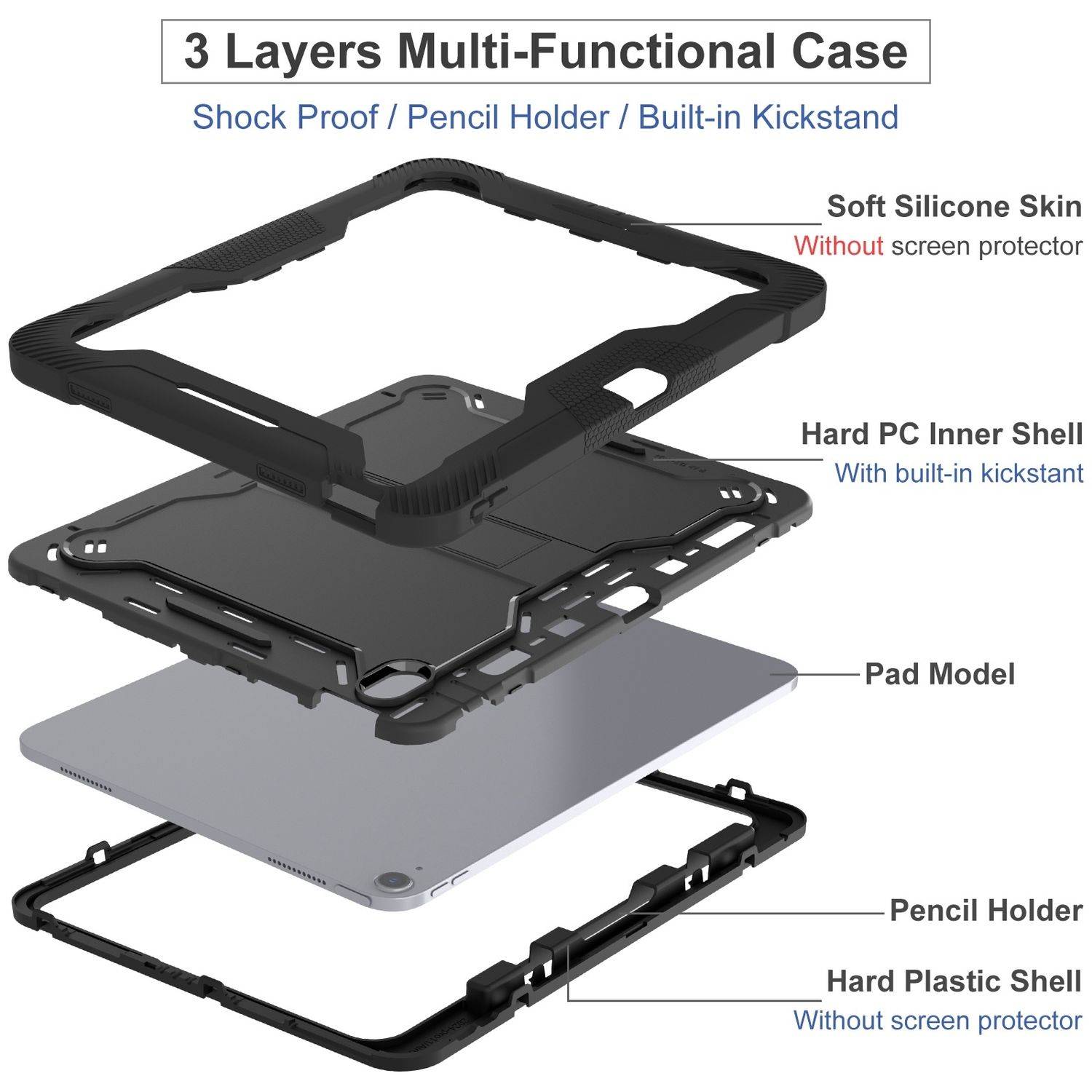 Tablethülle Aufsteller Apple iPad Air 13 2026 / 2025 Hybrid Kunststoff Silikon