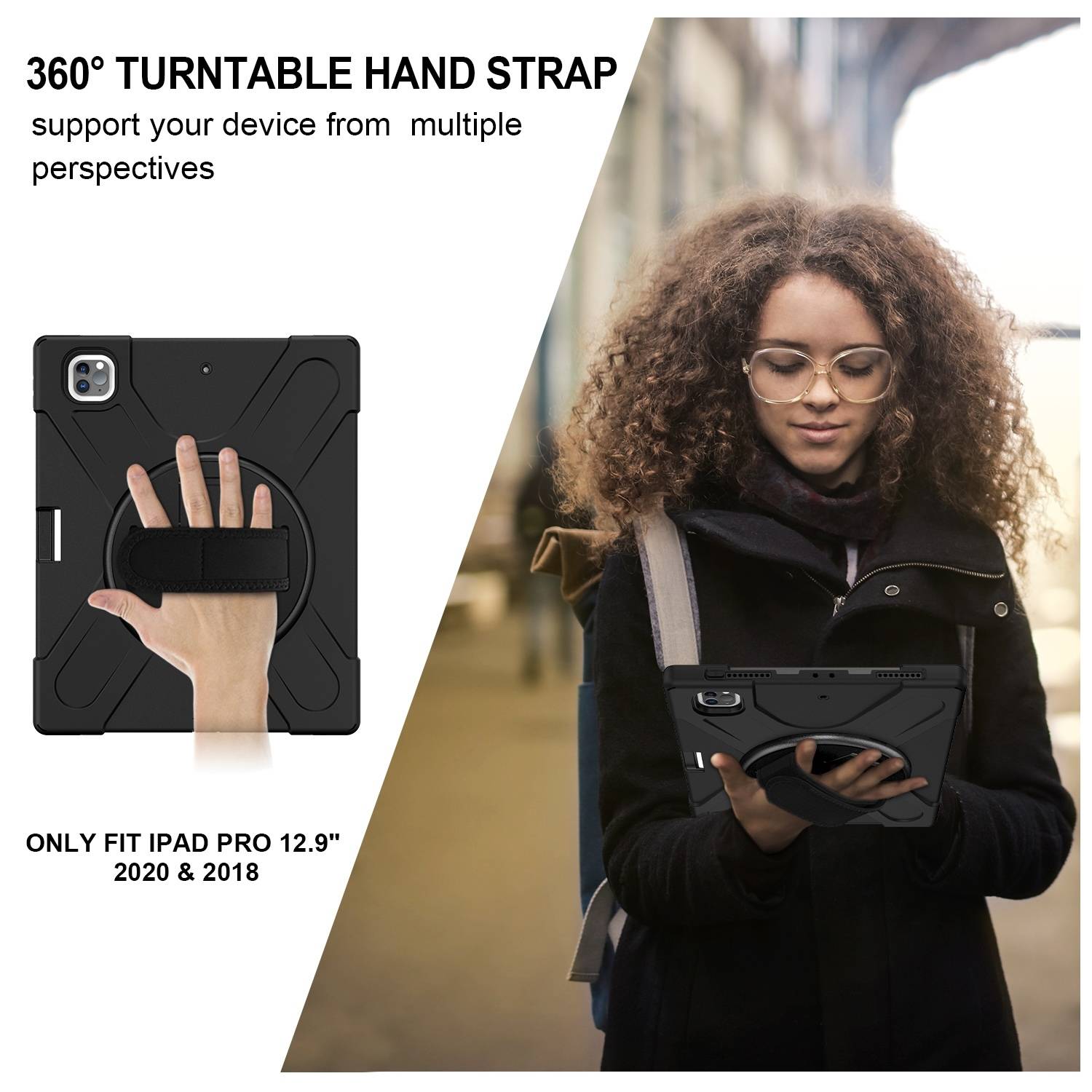 Für Apple iPad Air 13 2025 / 2024 / Pro 12.9 2022 Hybrid 360 Grad Hülle Schwarz