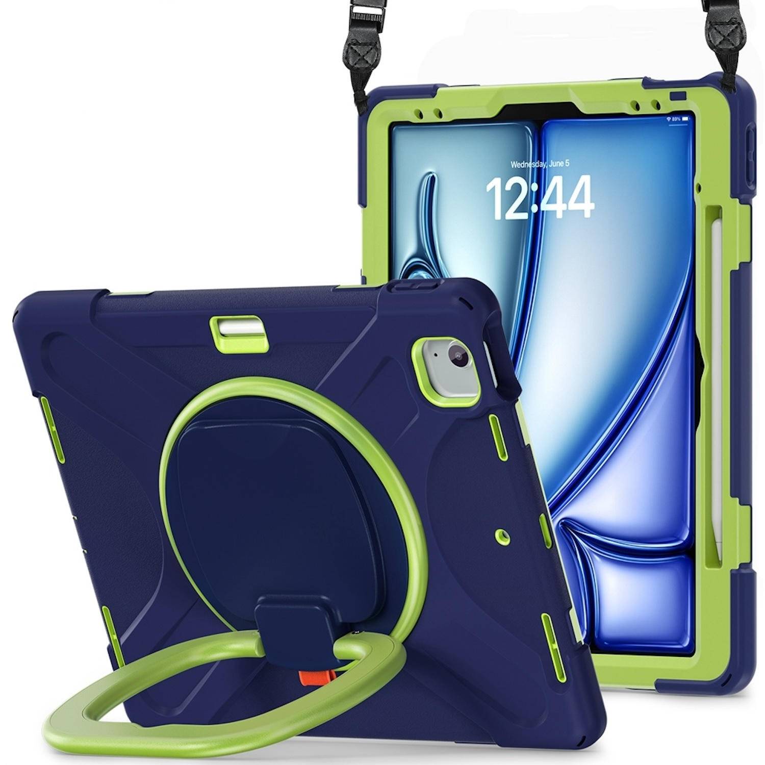 Für Apple iPad Air 13 2025 / 2024 / Pro 12.9 2022 360 Hybrid Tasche Halterung