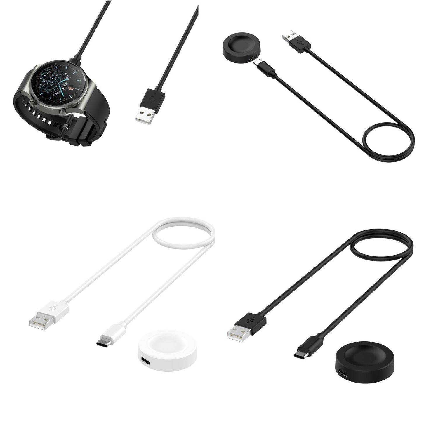 Für Huawei Watch D2 USB Split Magnetisches Interface Ladekabel 1 Meter Weiß