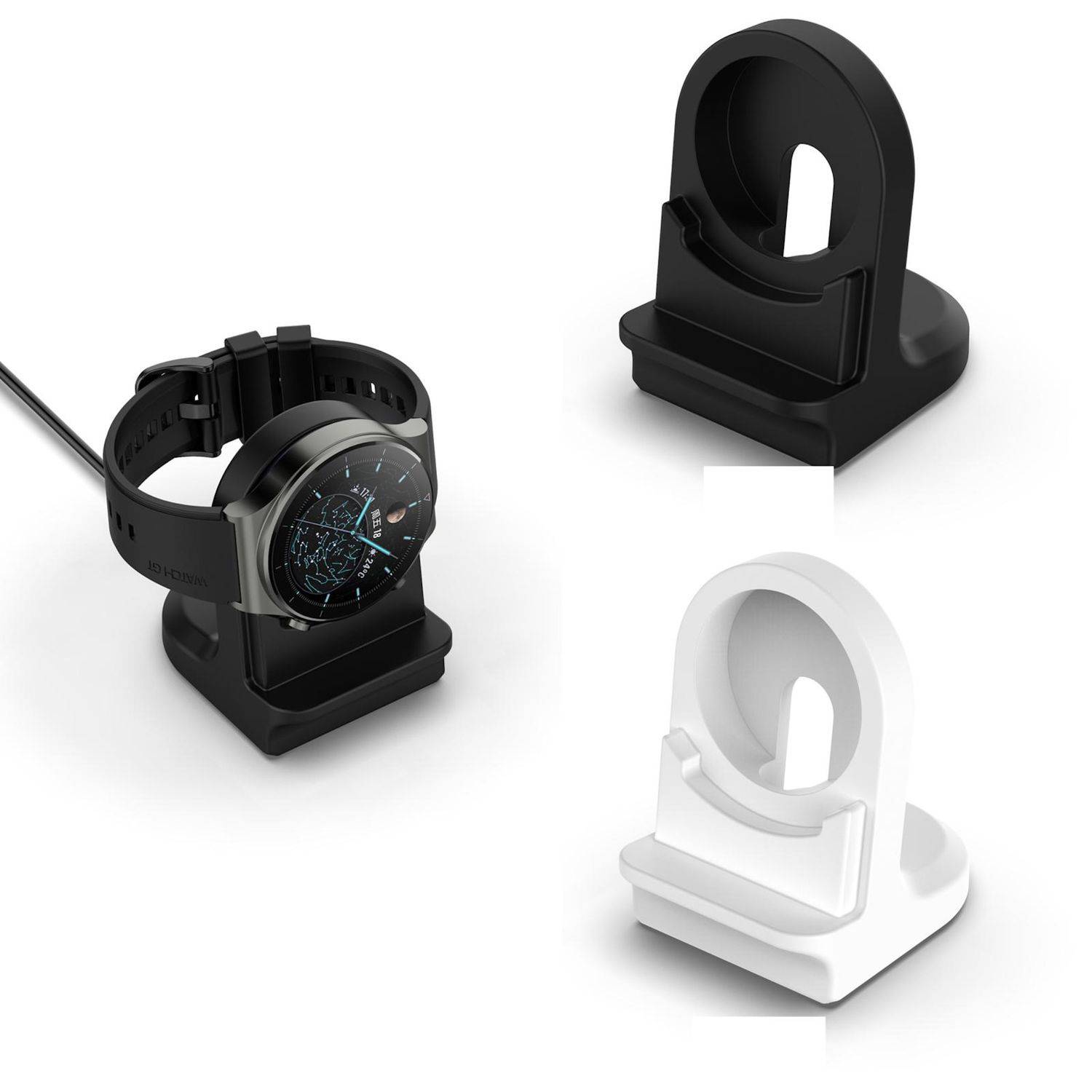Für Huawei Watch D2 Silikon Smart Watch Ladestation Charging Halterung Weiß