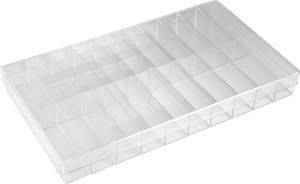 10x Hüfner Dübel Sortimentskasten (L x B x H) 355 x 40 x 210 mm Anzahl Fächer: 20 feste Unterteilung 1 St. transparent