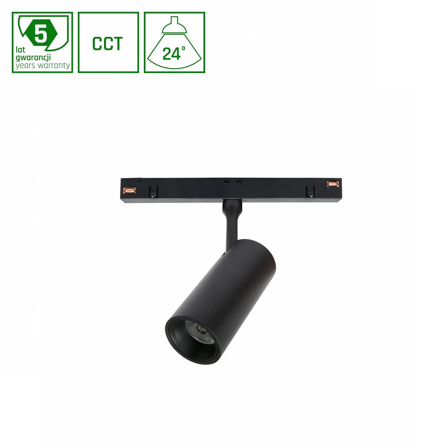 Spectrum LED SYSTEM CCT Shift Spot S 6W 48V Schienensystem 24° Stromschienenstrahler 555lm schwarz 2700-4000K CCT