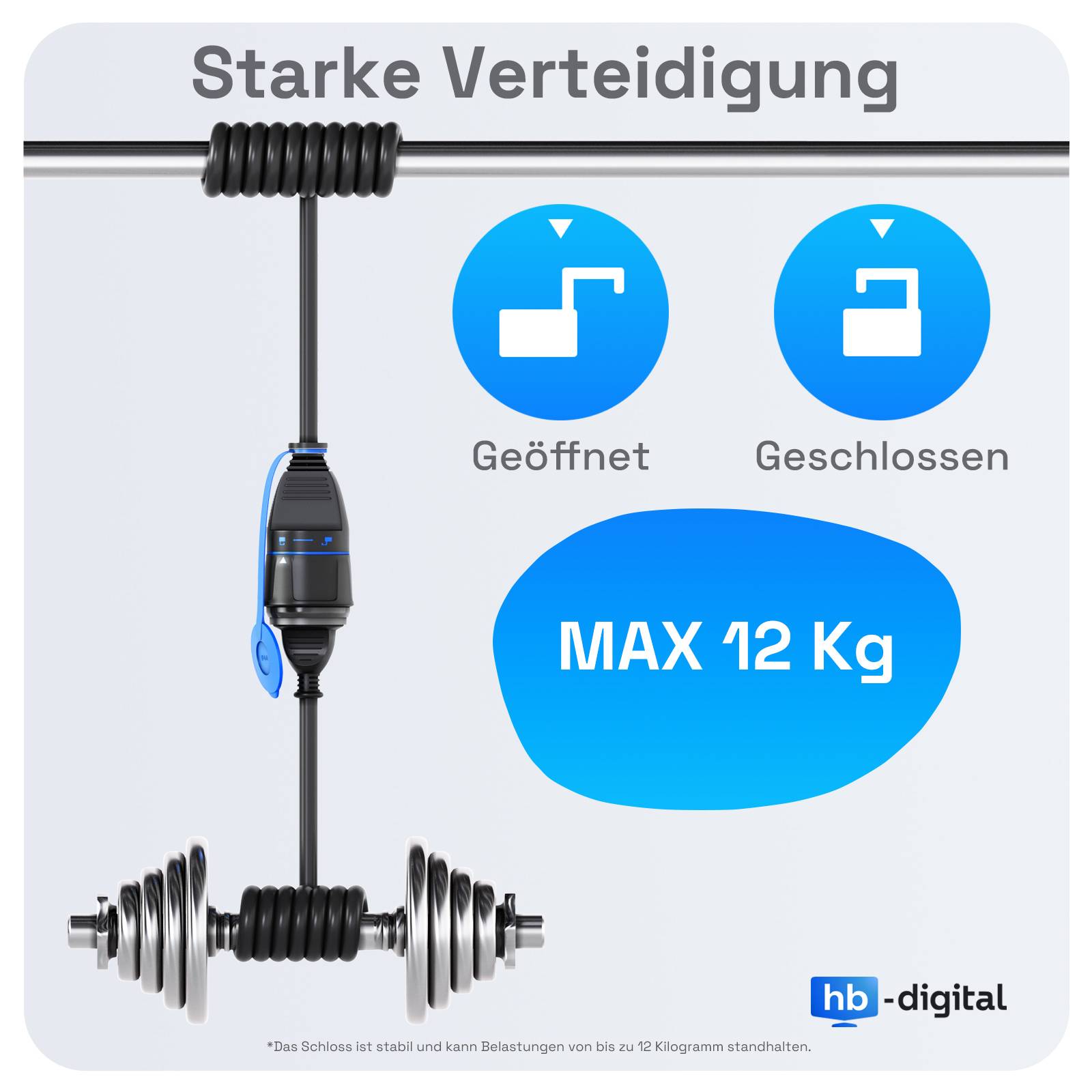 hb-digital 10m Strom Verlängerungskabel Außenbereich H07RN-F Outdoor IP44