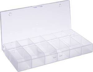 10x Hüfner Dübel Sortimentskasten (L x B x H) 194 x 31 x 101 mm Anzahl Fächer: 12 feste Unterteilung 1 St. transparent