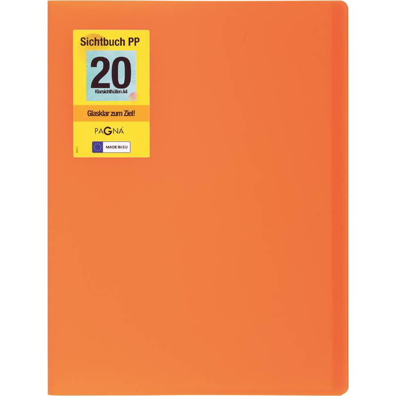 PAGNA Sichtbuch "School", DIN A4, mit 20 Hüllen, orange