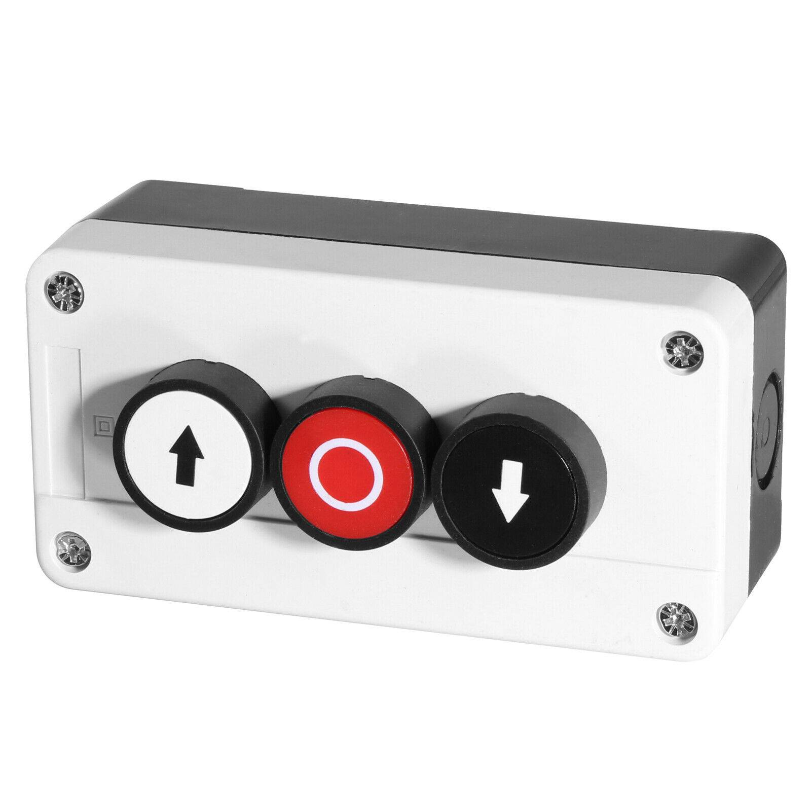 Gehäuse Aufputz Taster IP60 Schließer Öffner EIN/AUS Kran Tor Antrieb Garagentor 3-Fach