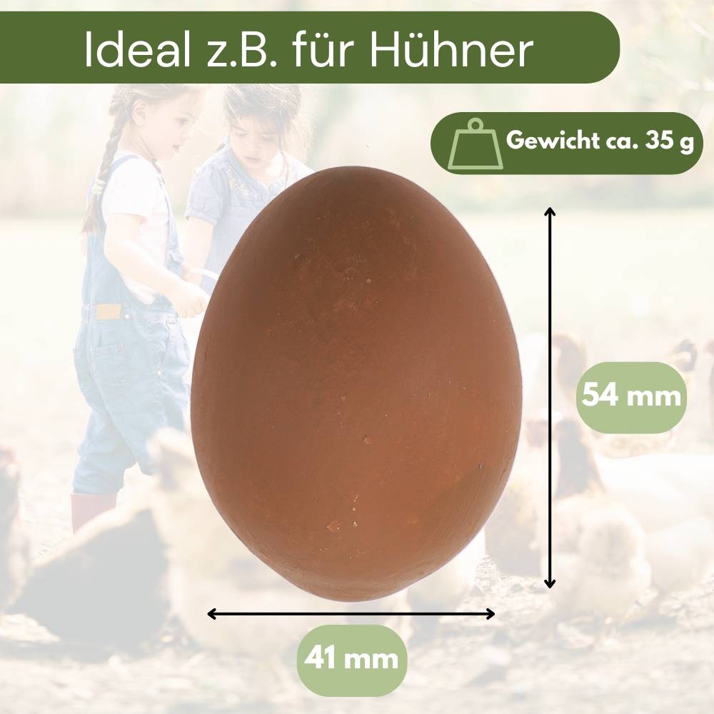 6x Legeeier Kunsteier Nesteier für Hühner Gipseier Bruteier Fasanen Enten Künstliche Eier Hühnereier Braun