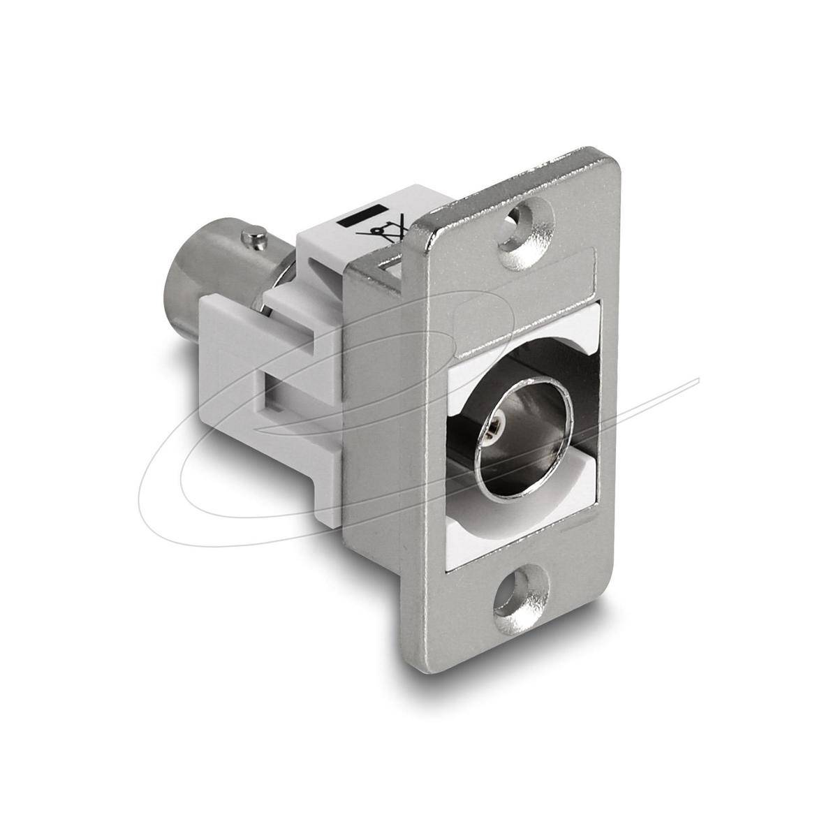 Delock Panel Mount BNC Buchse zu BNC Buchse silber weiß