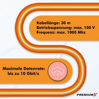PremiumX CAT 7 Netzwerkkabel 30m LAN Kabel Simplex Kupferkabel Ethernet Datenkabel S/FTP PiMF PoE Eca Kat7 Verlegekabel Installationskabel für mühel PremiumX CAT 7 Netzwerkkabel 30m LAN Kabel Simplex Kupferkabel Ethernet Datenkabel S/FTP PiMF PoE Eca Kat7 Verlegekabel Installationskabel für mühel